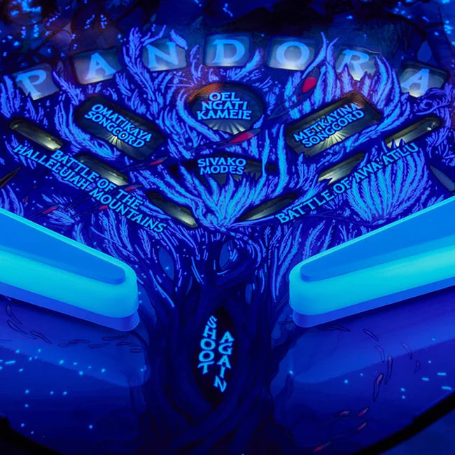 Bioluminescent Inks on Playfield, Inner Art Blades, Plastics & Back Panel